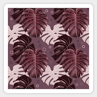 Monstera Pattern - Burgundy Sticker